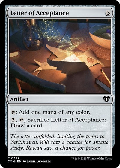 Letter of Acceptance (Commander Masters) Light Play Foil