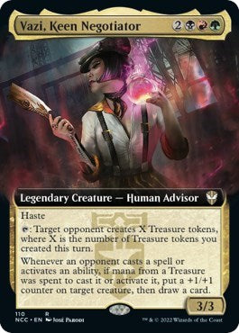 Vazi, Keen Negotiator (Extended Art) (Commander: Streets of New Capenna) Light Play Foil