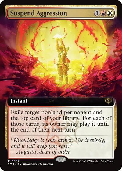 Suspend Aggression (Extended Art) (Secrets of Strixhaven) Light Play Foil