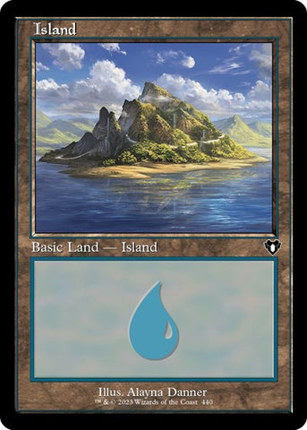 Island (440) (Retro Frame) (Commander Masters) Near Mint Foil