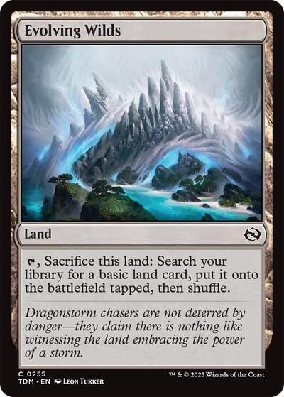 Evolving Wilds (Tarkir: Dragonstorm) Light Play Foil