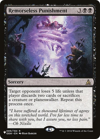Remorseless Punishment (The List) Near Mint