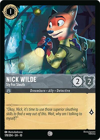 Nick Wilde - Sly Fox Sleuth (Whispers in the Well) Near Mint Cold Foil