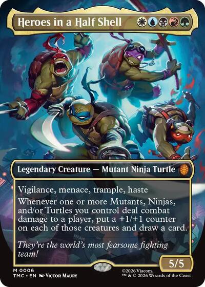 Heroes in a Half Shell (Borderless) (Commander: Teenage Mutant Ninja Turtles) Near Mint Foil