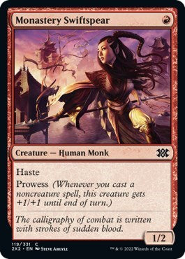 Monastery Swiftspear (Double Masters 2022) Light Play Foil