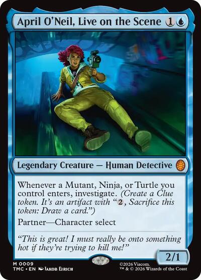 April O'Neil, Live on the Scene (Commander: Teenage Mutant Ninja Turtles) Near Mint Foil