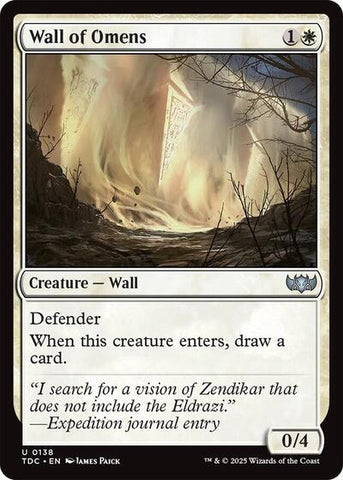 Wall of Omens (Commander: Tarkir: Dragonstorm) Near Mint