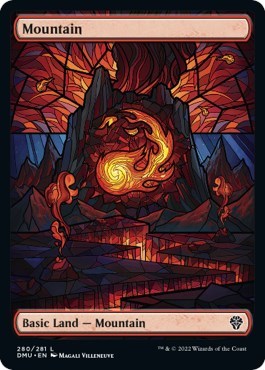Mountain (Showcase) (Dominaria United) Light Play Foil
