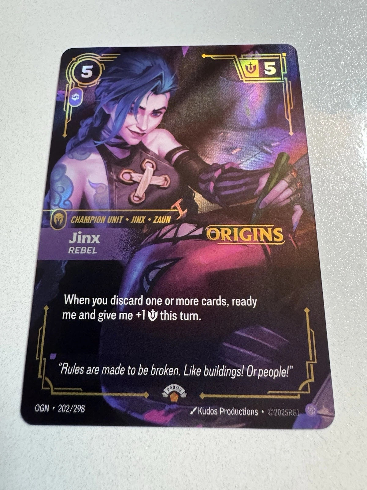 Jinx Rebel (Riftbound Organized Play Promotional Cards) Near Mint Foil