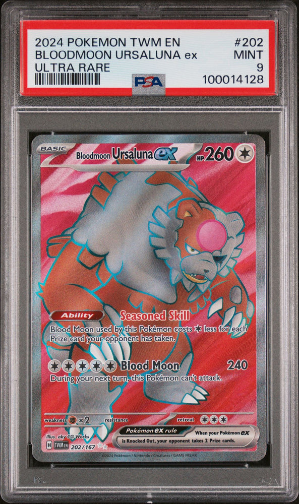 2024 POKEMON TWM EN-TWM 202 BLOODMOON URSALUNA EX UR  PSA 9