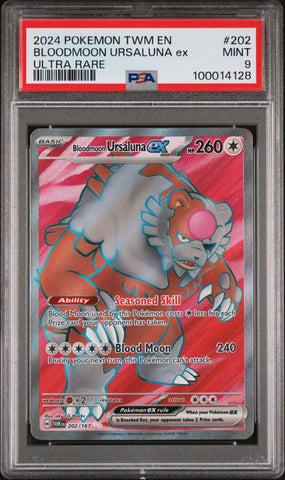 2024 POKEMON TWM EN-TWM 202 BLOODMOON URSALUNA EX UR  PSA 9