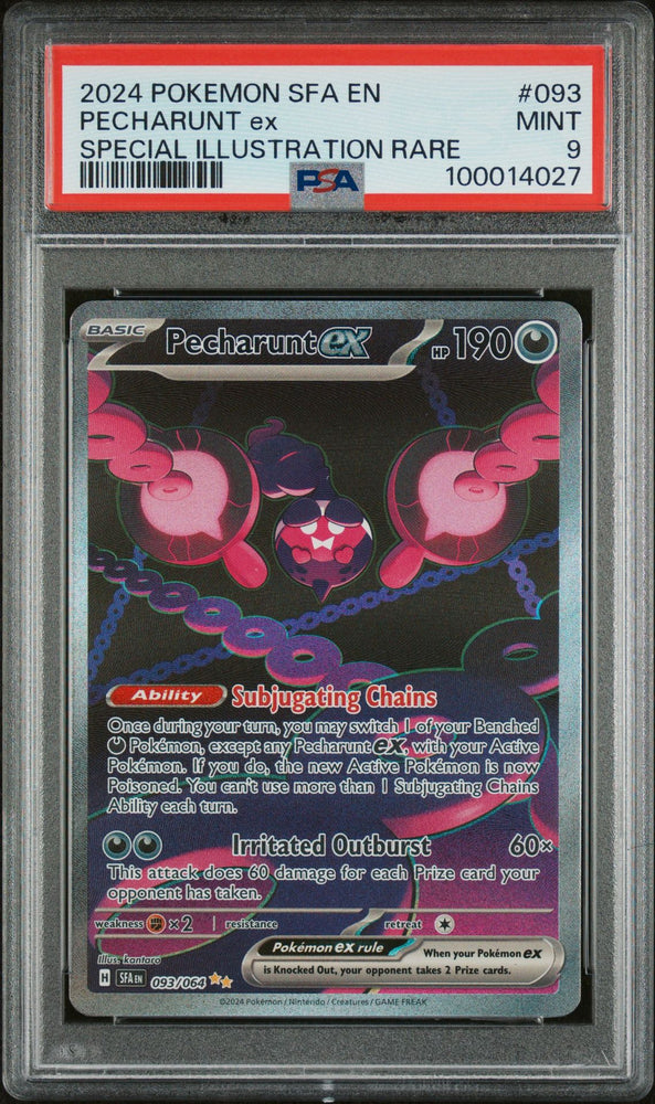 2024 POKEMON SFA EN-SHROUDED FABLE 093 PECHARUNT EX SIR PSA 9