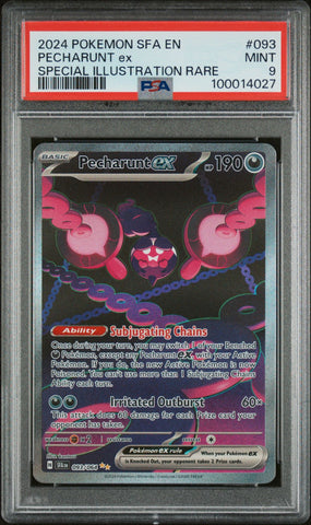 2024 POKEMON SFA EN-SHROUDED FABLE 093 PECHARUNT EX SIR PSA 9