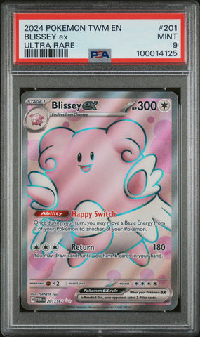 2024 POKEMON TWM EN-TWM 201 BLISSEY EX UR  PSA 9