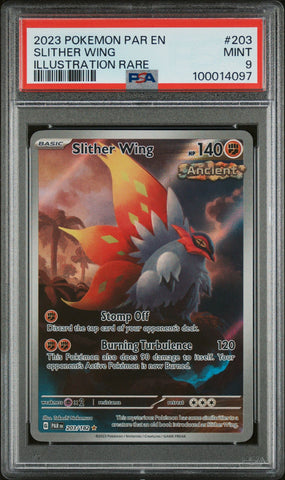 2023 POKEMON PAR EN-PARADOX RIFT 203 SLITHER WING IR PSA 9