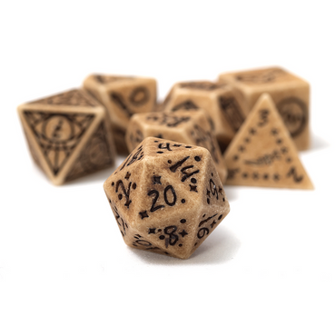 Sirius Dice: Polyhedral 7-Die Set - Illusory Stone - Sandstone