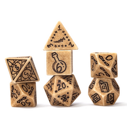 Sirius Dice: Polyhedral 7-Die Set - Illusory Stone - Sandstone