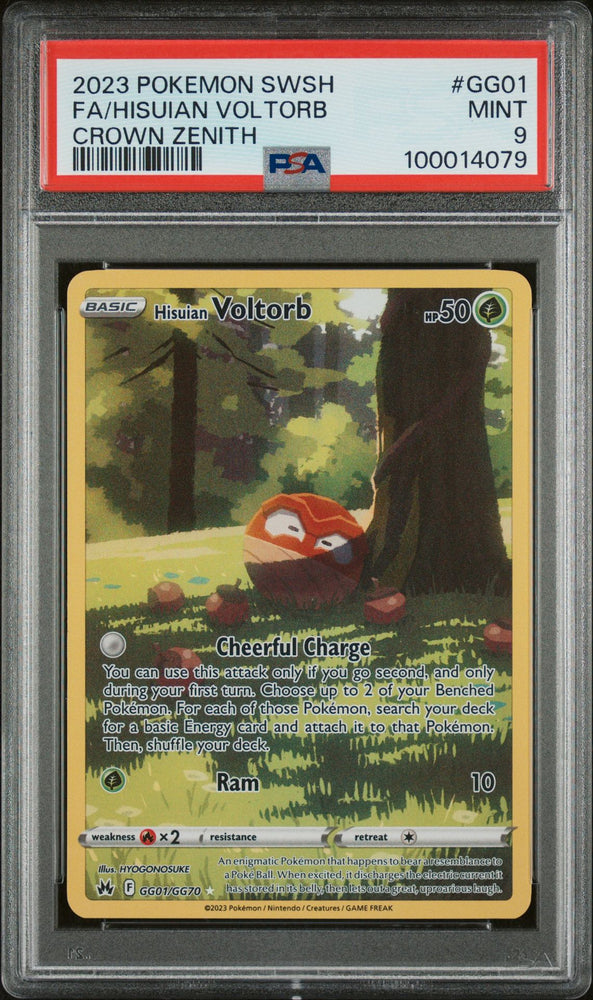 2023 POKEMON SWSH CROWN ZENITH GG01 FULL ART/HISUIAN VOLTORB PSA 9