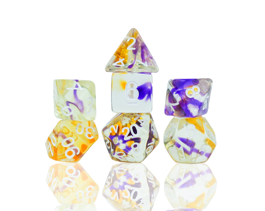 Sirius Dice: Polyhedral 7-Die Set - Violet Swirl