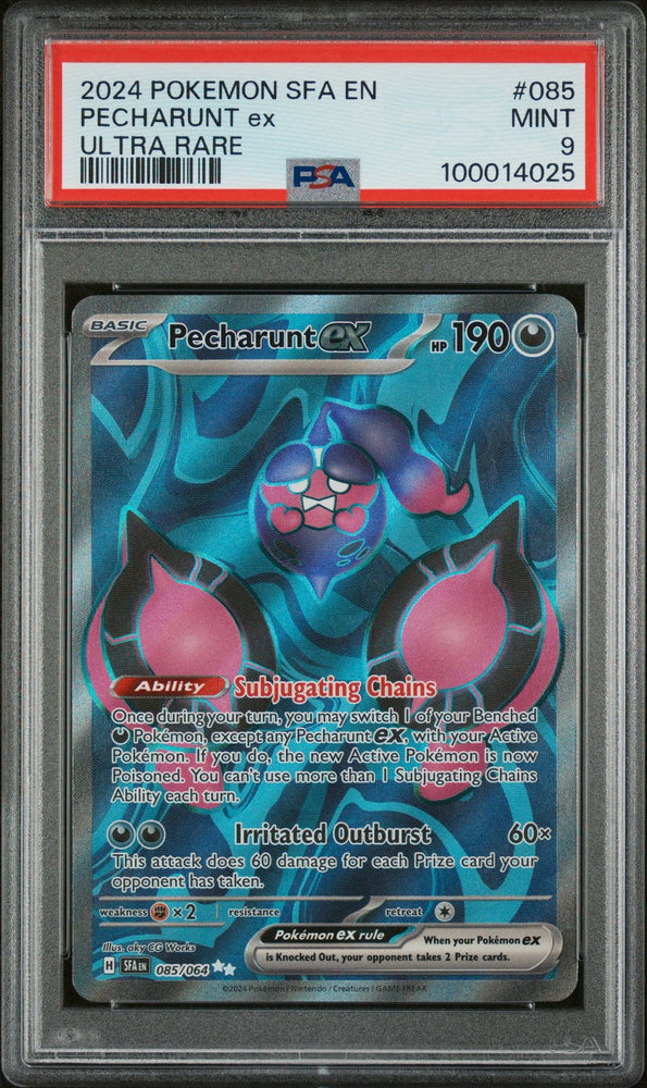 2024 POKEMON SFA EN-SHROUDED FABLE 085 PECHARUNT EX UR  PSA 9