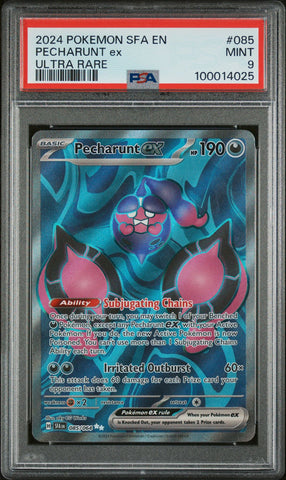 2024 POKEMON SFA EN-SHROUDED FABLE 085 PECHARUNT EX UR  PSA 9
