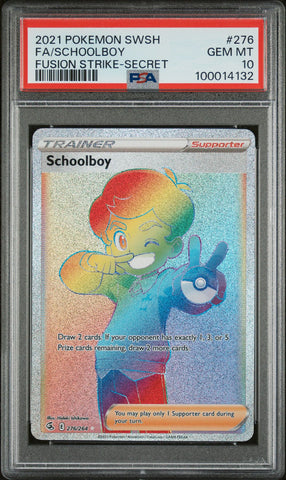 2021 POKEMON FUSION STRIKE 276 FULL ART/SCHOOLBOY SECRET PSA 10