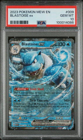 2023 POKEMON MEW EN-151 009 BLASTOISE EX PSA 10