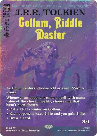Gollum, Riddle Master (Borderless) (Surge Foil) (The Hobbit) Near Mint Foil