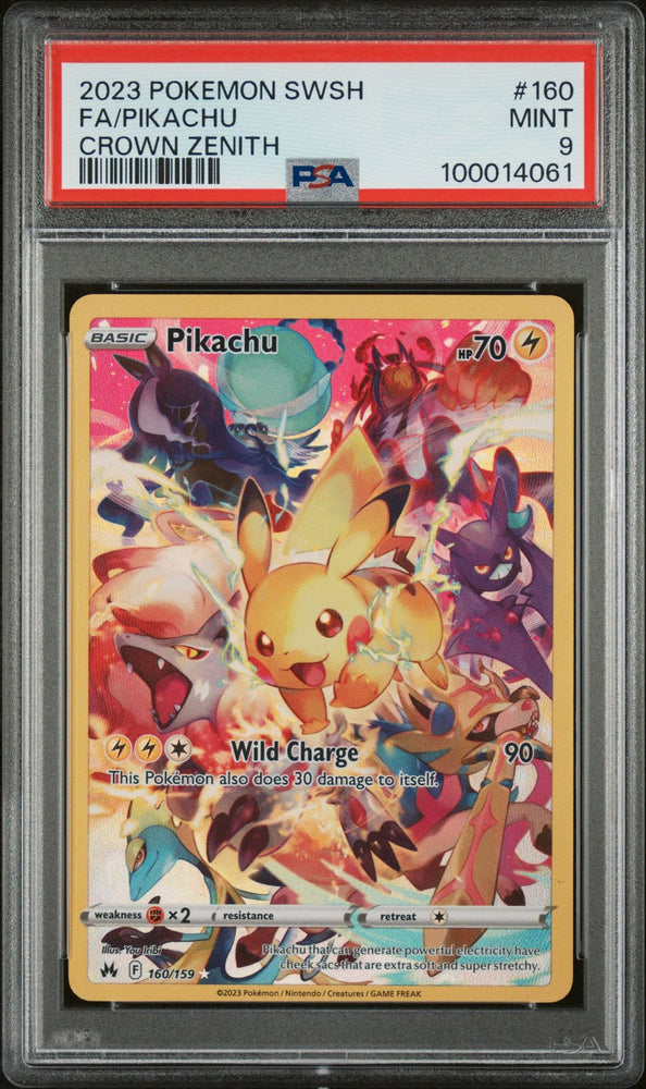 2023 POKEMON SWSH CROWN ZENITH 160 FULL ART/PIKACHU PSA 9