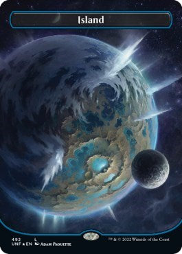 Island (492) (Borderless) (Galaxy Foil) (Unfinity) Near Mint Foil