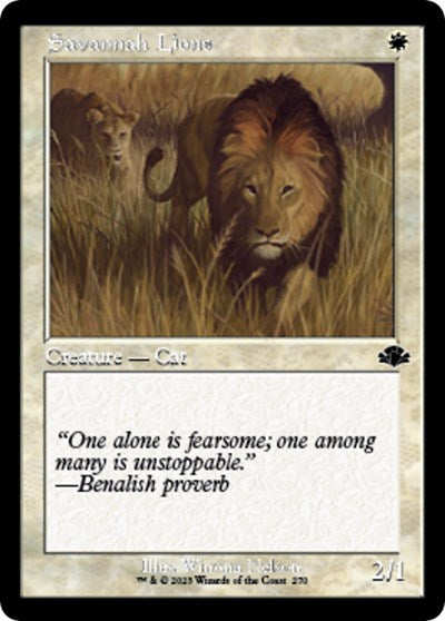 Savannah Lions (Retro Frame) (Dominaria Remastered) Near Mint