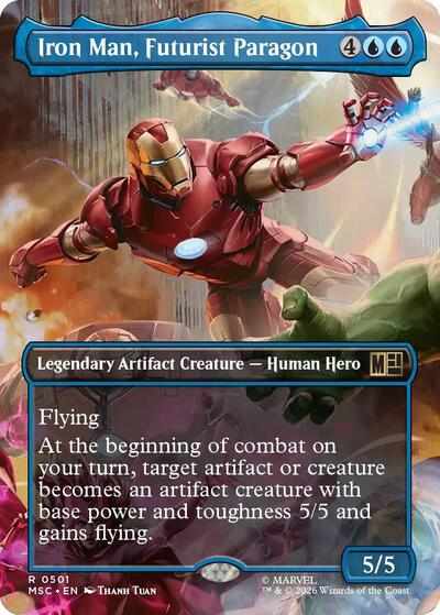 Iron Man, Futurist Paragon (Borderless) (Commander: Marvel Super Heroes) Near Mint Foil