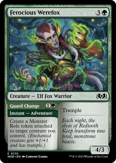 Ferocious Werefox (Wilds of Eldraine) Near Mint Foil