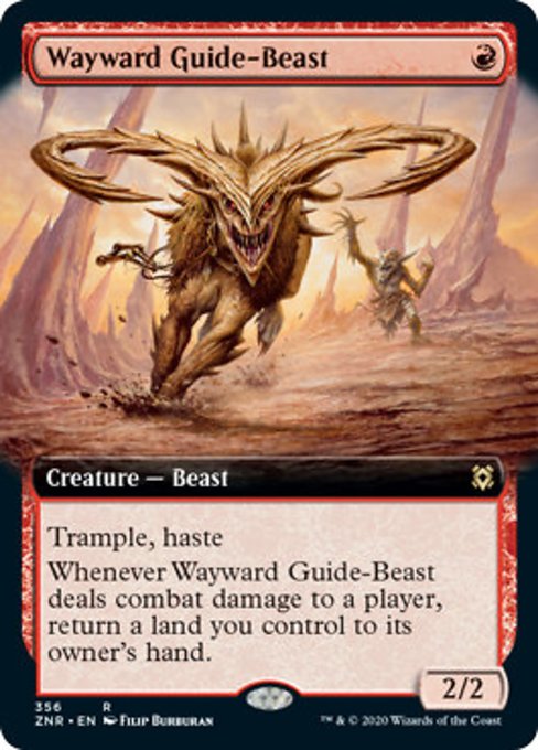 Wayward Guide-Beast (Extended Art) (Zendikar Rising) Near Mint