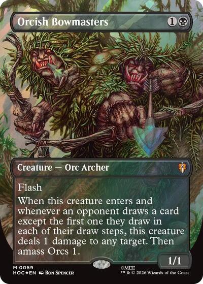 Orcish Bowmasters (Borderless) (Surge Foil) (The Hobbit: Eternal-Legal) Near Mint Foil
