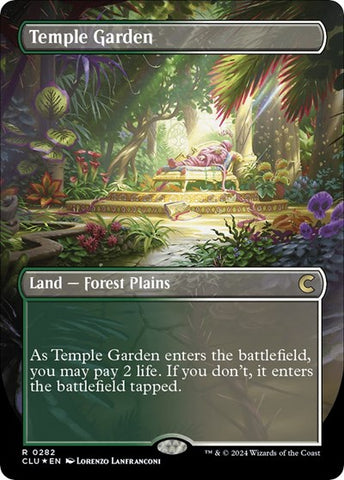 Temple Garden (Borderless) (Ravnica: Clue Edition) Near Mint Foil