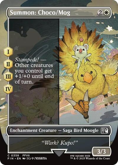 Summon: Choco/Mog (Borderless) (Universes Beyond: FINAL FANTASY) Light Play Foil
