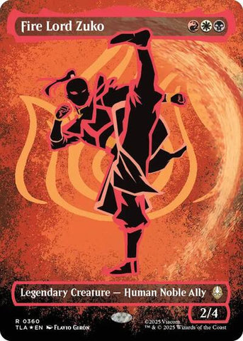 Fire Lord Zuko (Borderless) (Neon Ink Foil) (Avatar: The Last Airbender) Near Mint