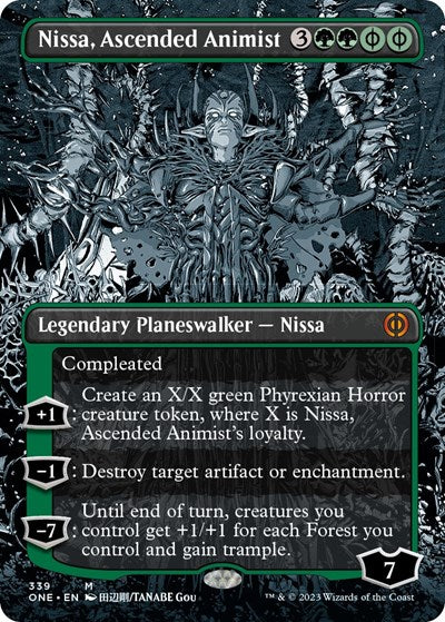 Nissa, Ascended Animist (Borderless) (Phyrexia: All Will Be One) Near Mint Foil