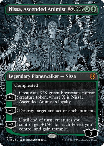 Nissa, Ascended Animist (Borderless) (Phyrexia: All Will Be One) Near Mint Foil
