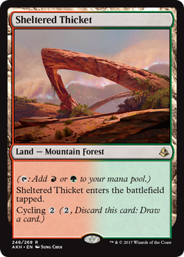 Sheltered Thicket (Amonkhet) Heavy Play