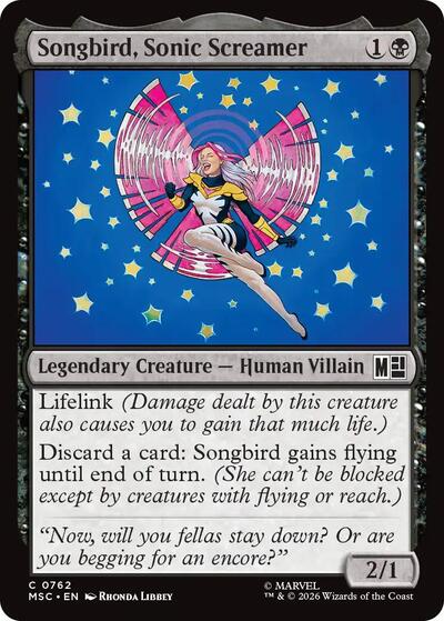 Songbird, Sonic Screamer (Commander: Marvel Super Heroes) Near Mint Foil