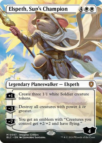 Elspeth, Suns Champion (Borderless) (Commander: Bloomburrow) Near Mint Foil
