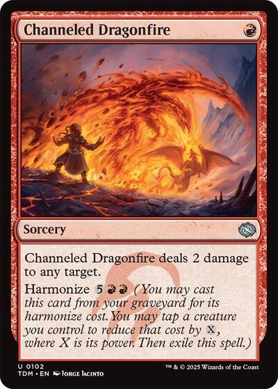 Channeled Dragonfire (Tarkir: Dragonstorm) Light Play Foil