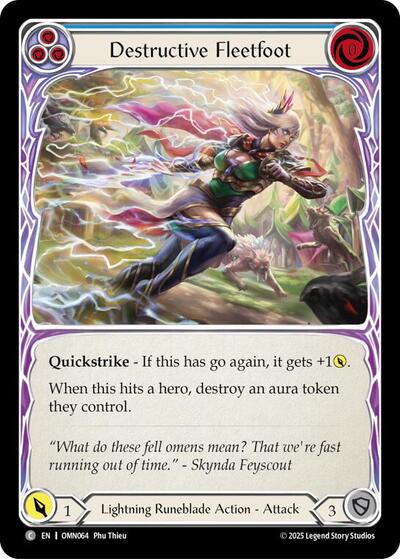 Destructive Fleetfoot (Blue) (Omens of the Third Age) Near Mint Foil