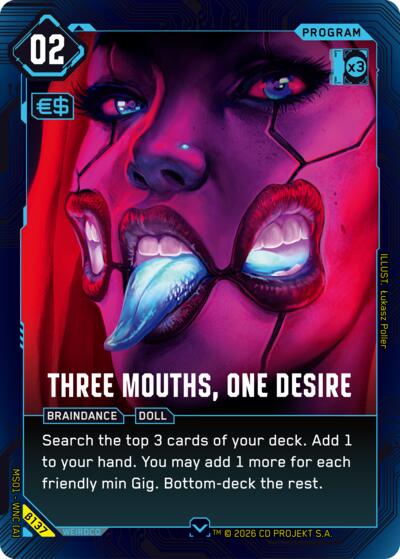 Three Mouths, One Desire (Welcome to Night City - Beta) Near Mint
