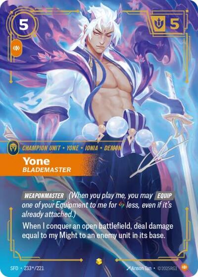 Yone Blademaster (Signature) (Spiritforged) Near Mint Foil