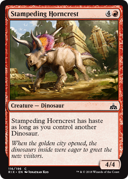 Stampeding Horncrest (Rivals of Ixalan) Near Mint Foil