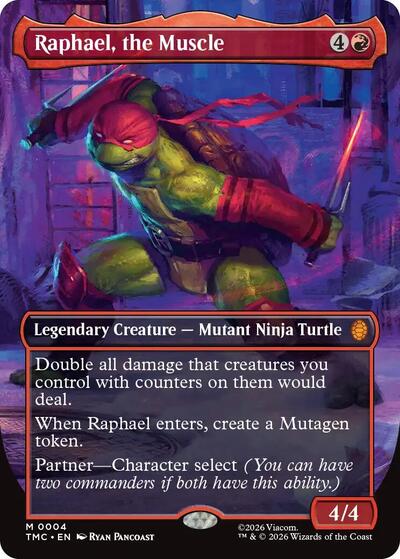 Raphael, the Muscle (Borderless) (Commander: Teenage Mutant Ninja Turtles) Near Mint Foil