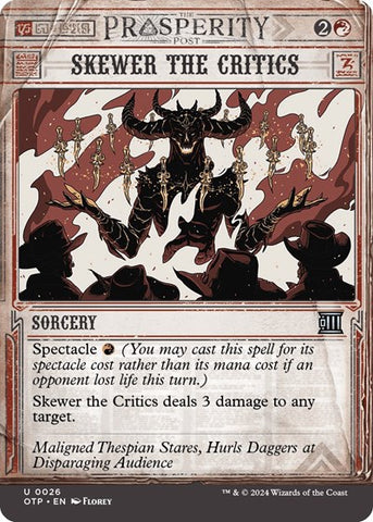 Skewer the Critics (Outlaws of Thunder Junction: Breaking News) Near Mint Foil